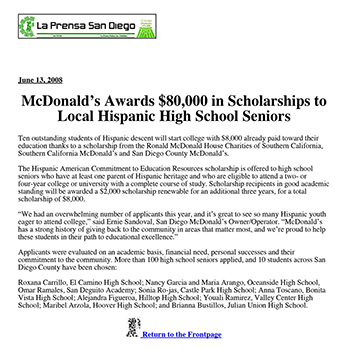 Hispanic Community Outreach and Local Media Relations for McDonald’s Image 06