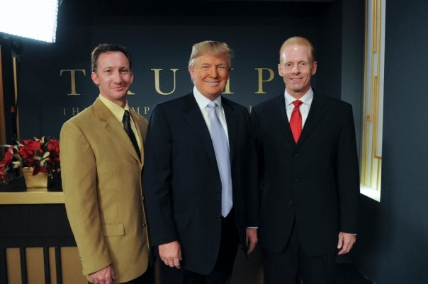 Yours truly sans suit, The Donald and my client, John Sawyer