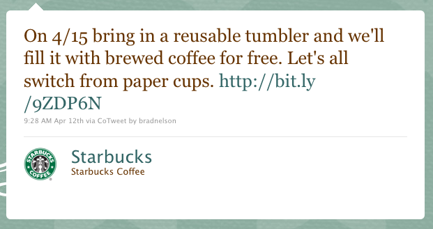 Starbucks Promoted Tweet