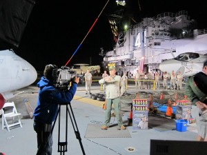 "The Gunny" on set for WD-40 at the U.S.S. Midway Museum