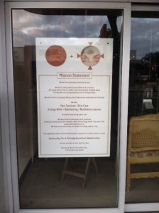 | Nuffer, Smith, Tucker North Park business posts mission statement in its store window.
